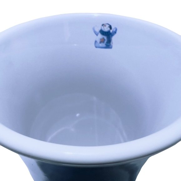 Christmas Winter Time Pair of Latte Mugs Coffee Tea Cups Blue sayings on handles - Picture 4 of 8